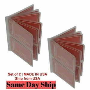 Set of 2 Heavy Duty Vinyl 6 Pages Hipster Mens Wallet Inserts New MADE IN USA - Picture 1 of 3