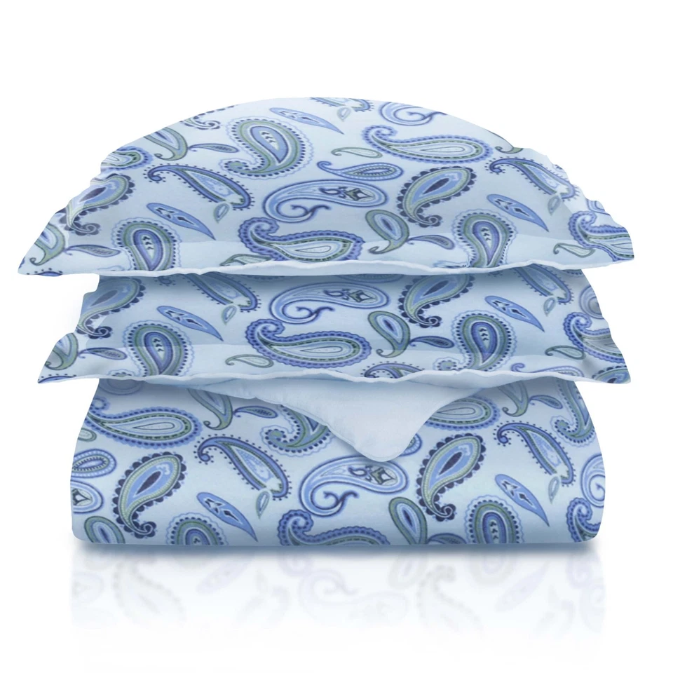 Cotton Flannel Paisley Absorbent Soft Duvet Cover & Pillow Shams Bedding Set - Image 1 of 1