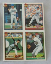 1991 Topps Cracker Jack Orel Hershiser Ben McDonald Kent Hrbek Bob Welch