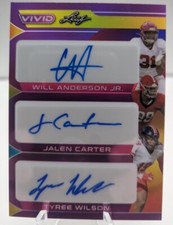2023 Leaf Vivid - W Anderson /J. Carter /T. Wilson Purple Triple Auto /2 #CT-1