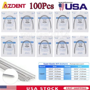 10Pack AZDENT Dental Orthodontic Super Elastic NITI Round Arch Wire Ovoid Form - Picture 1 of 21