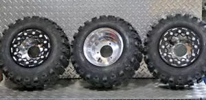 HONDA ATC70 ATC 70 WHEELS AND TIRES BEADLOCKS 16X8-8 SET WHEEL TIRE BLACK - Picture 1 of 4