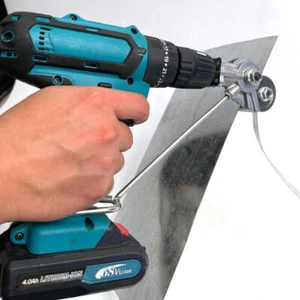 Doppelkopf-Blechknabber-Sägeschneider Power Drill Attachment Cutting neu - Bild 1 von 8