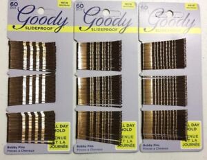 180 Goody Slideproof Secure Hold Bobby Pins 3 Pack 180 Total Count Choose Shade 