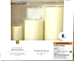 LED Stumpenkerzen creme bewegliche Flamme 3 Stück Fernbedienung Schwelle Neu im Karton - Bild 1 von 21