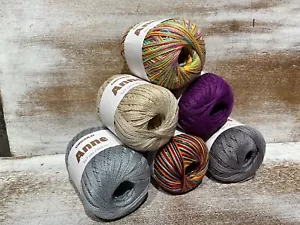 lot of 6 Circulo ANNE cotton yarn Knitting Crochet SIZE 3 Thread - LOT T - Picture 1 of 4