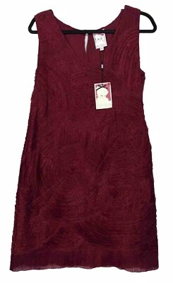 Vestido Midi Yoana Baraschi Borgoña Rojo Roseta Anthropologie Nuevo con Etiquetas Talla Mediana Foto 1 de 4