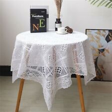 85cm White Vintage Crochet Lace Tablecloth Doily Square Table Cover Geometric