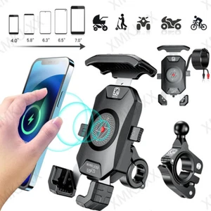 15W Wireless Qi Handyhalterung Fahrrad Handy Halterung Halter Motorrad Lenker - Zdjęcie 1 z 12
