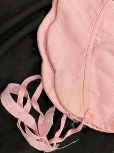 Vintage Baby Bonnets Lot 2 Pink White Cotton - Picture 1 of 17