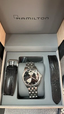 Hamilton Jazzmaster 36mm relógio 80 horas reserva de energia pulseira extra lagarto - Imagem 1 de 4