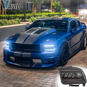 1 par de faros LED DRL con giro dinámico y secuencial para Ford Mustang 2005-2009 - Imagen 1 de 17