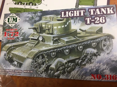 maquette 1/72, RARE , UM 316 - char russe T26 bi tourelle - Photo 1/2