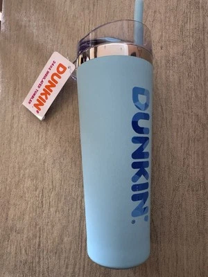 RARE - NEW DUNKIN' 2025 Stainless Steel Soft Touch Tumbler 24oz BLUE - Image 1 of 4
