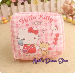 Hello Kitty Icons Gingham Lady Essential Bag Zipper Pouch Makeup Bag Storage Bag - Picture 1 of 7