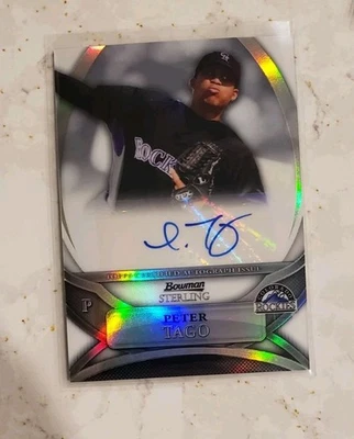 2010 Bowman Sterling Peter Tago Colorado Rockies Auto Refractor RC SP 160/199 - Image 1 of 3