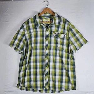 Camisa con botones Mossy Oak XL para hombre manga corta verde a cuadros mezcla de algodón - Imagen 1 de 15