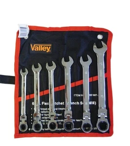 Ratcheting Flex Head Wrench Set 6pc Metric with Pouch - Picture 1 of 1