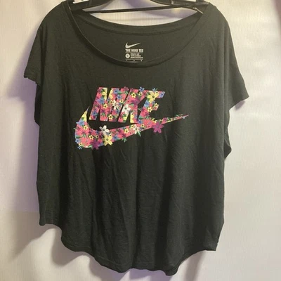 Camiseta Nike Dri-fit Talla L Calce Suelto Diseño Floral Atlético Manga Corte Foto 1 de 4