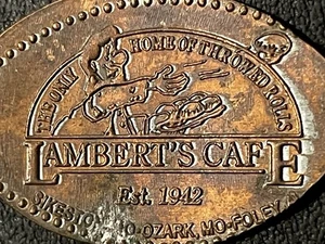 Lambert’s Café Est. El único hogar de rollos lanzados 1942 centavo alargado #072606 - Imagen 1 de 2