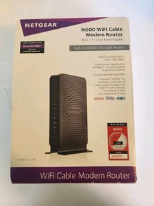 Nowy NetGear N600 Kabel WiFi Modem Router 802.11n Dual Band Gigabit C3700 - Zdjęcie 1 z 6