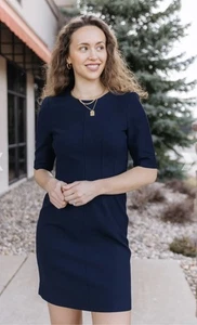 NEW Veronica Beard Navy Hayek Mini Dress 8 Classic BNWT - Picture 1 of 4