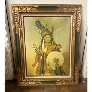 Impresión en Lienzo Nikkanochee Nativo Americano Príncipe Seminole Niño Indio Enmarcada De Colección - Imagen 1 de 13