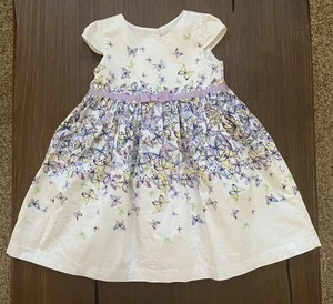 Shrinking Violet Girls Dress With Butterflies & Purple Waistband with Bow Size 5 - Picture 1 of 8