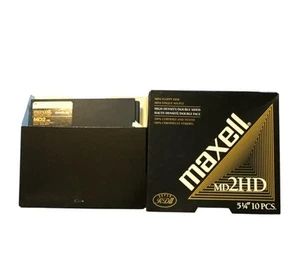 Maxell MD2-HD Mini-Floppy Disk 5 1/4" NEW Open Box 9 Pack JAPAN - Afbeelding 1 van 3