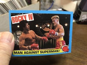 1985 Topps Rocky IV  single # 43 MAN AGAINST SUPERMAN!