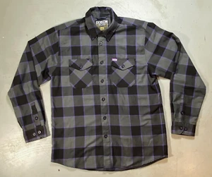 Dixxon Flannel Co The Gift grau lila kariert Langarm Knopfleiste Hemd Herren Lg - Bild 1 von 6