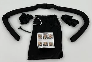 Heatless Curler Headband Hair Roller Curls Hair Waver Hair Curling Black 4 Pc - Picture 1 of 5