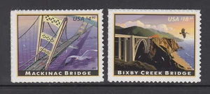 US #4438 - 4439 Mackinac Bridge & Bixby Creek Bridge Priority and Express MNH - Picture 1 of 1