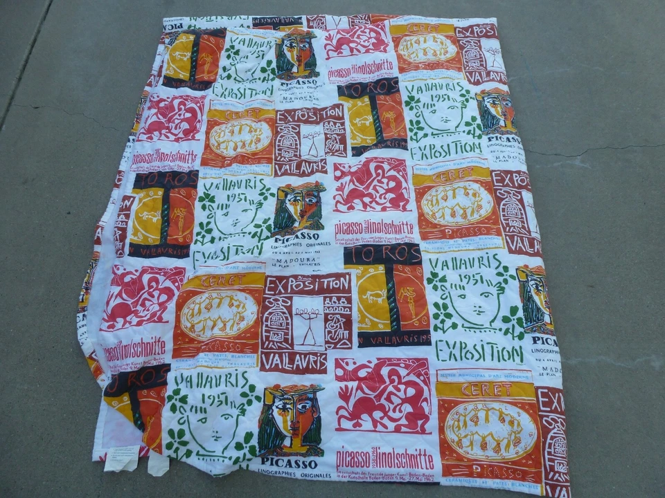Colcha de Colección PABLO PICASSO Exposiciones Impresión Años 50-60 104x99 Pacific Home Fashi Foto 1 de 4
