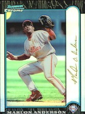 1999 (PHILLIES) Bowman Chrome Gold Refractors #206 Marlon Anderson /25
