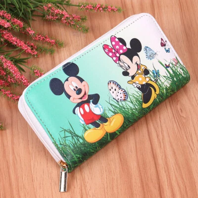 Sac à main en cuir PU chaud portefeuille femme porte-monnaie dessin animé Mickey Mouse Minnie Mouse - Photo 1/2