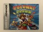 Columns Crown GameBoy Advance GBA Instruction Manual Only