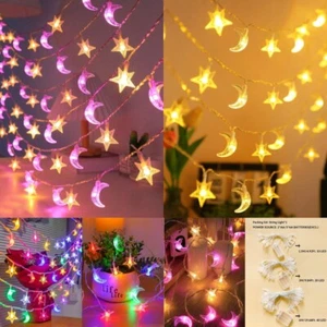 Star Fairy String LED Lights Waterproof Party Garden Outdoor Decor Batteries Req - Picture 1 of 20