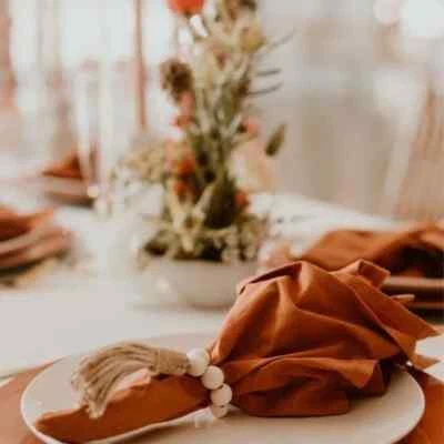 100 Pack Burnt Orange Cloth Napkins Wedding Reusable Table Napkins Bulk Napkin - Image 1 of 4