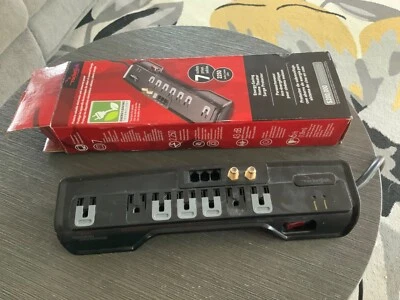 Rocketfish 7-Outlet Surge Protector Strip Black Energy Saving - Image 1 of 4