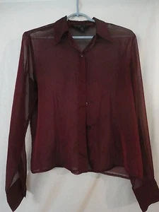 Express Merlot Sheer Blouse Shirt Size 7/8 Special occasion or casual - Picture 1 of 3