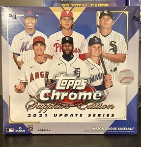 2021 Topps Chrome Update Sapphire Edition Baseball Cards - Hobby Box - Sealed - Picture 1 of 7