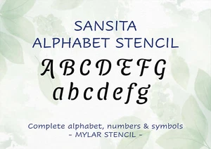Alphabet Letter Stencil cut from Mylar complete alphabet numbers and symbols - Bild 1 von 5