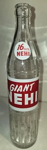 1960 NEHI ACL 16oz Pop Flasche Soda EXC geprägt halbes Quart gerippt klar Abfüllung - Bild 1 von 15