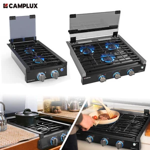 Camplux 12"/21" Propane Gas Cooktop 2/3 Burners w/Cover for RV Camper Trailers - Bild 1 von 20