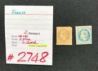 France Stamps, 2 Used/ Cancelled Stamps, Scott #32 + #33, Scv 2009=$7.60, #2748