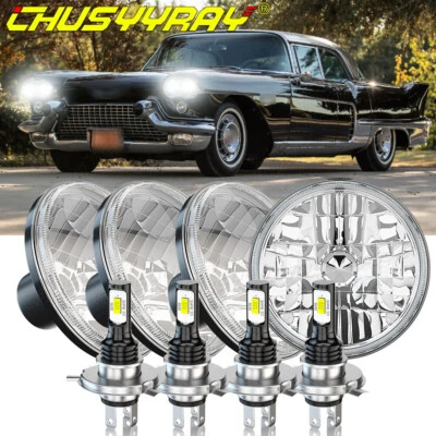 For Cadillac Eldorado 1958-1973 1974 4pcs 5 3/4" 5.75 inch LED Headlight Hi/Lo - Image 1 of 4