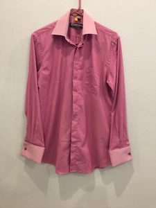 Camisa de vestir Stacy Adams púrpura claro 14 1/2 34/35 puño francés - Imagen 1 de 5