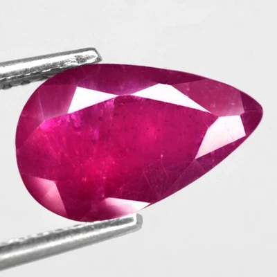2.50Ct. Natural Gemstone Ruby Pinkish Red Pear Unheated Tanzania Ravishing! - Image 1 of 4