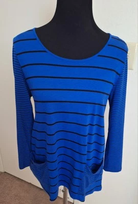 Jones New York Sport  Women's Petite Small Stripe Long Sleeve Top - Image 1 of 4